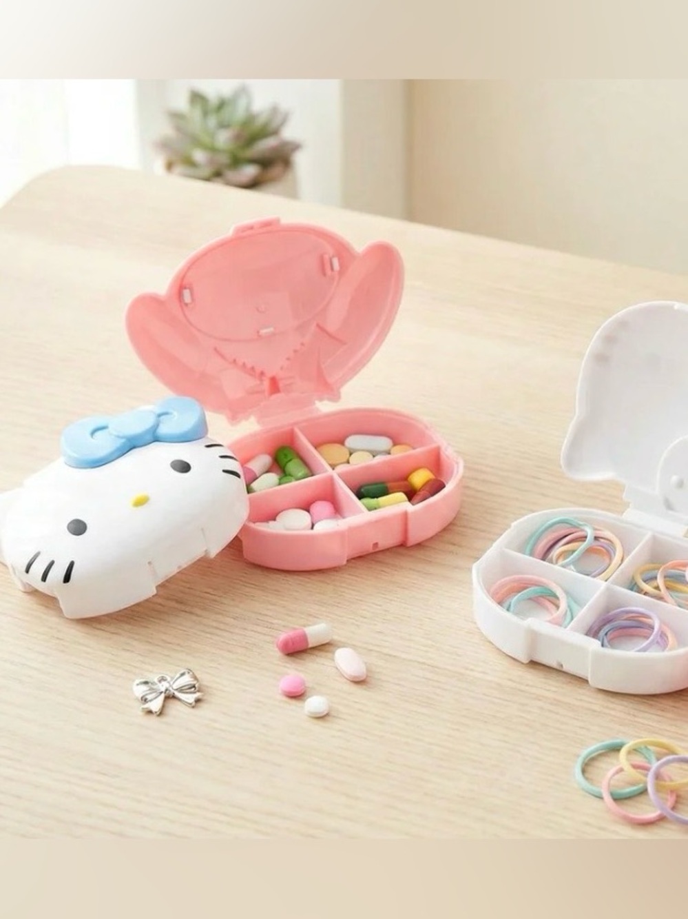 Hello Kitty Pink and White Medicine Storage Organizer